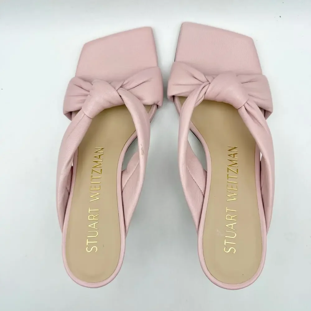 Stuart Weitzman Womens Playa 75 Knot Sandals US 6 M EU 36.5 Pink Leather EUC